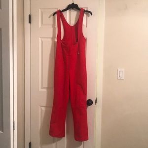 Bright Red snow bibs